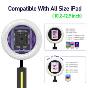 ChackTok iPad Photo Booth Panel with Ring light (10.2-12.9 inch)